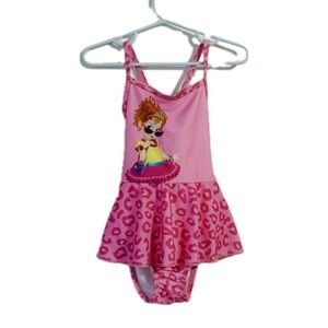 Disney Pink Leopard Kids‎ Swim One Piece